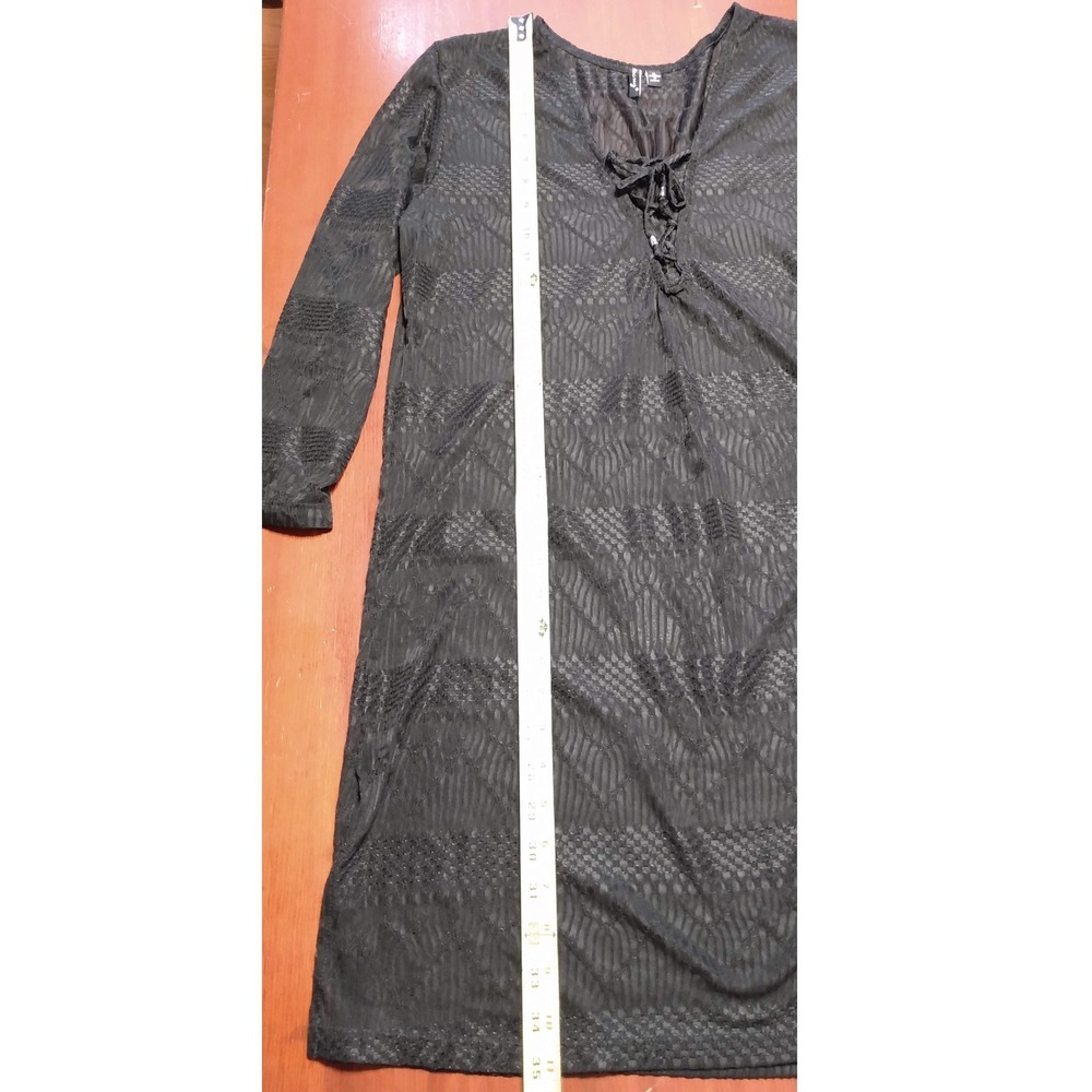 BREEZY Boho Lace Up Mesh Sheer Tunic COVER UP Whimsigoth XL Textured Jacquard - Picture 6 of 8
